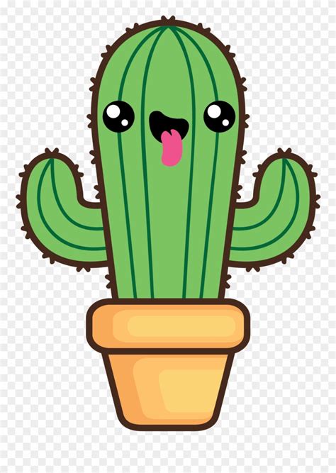 Cactus1 Kawaii Cactus Clipart 3430176 Pinclipart