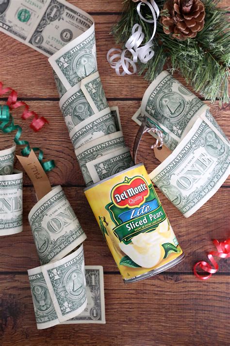 Get all the steps here. Funny Christmas money gift idea: Cash in a can - It's Always Autumn