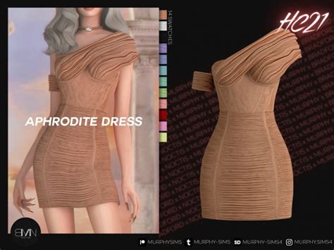 Aphrodite Off Shoulder Corset Dress Hc21 The Sims 4 Download