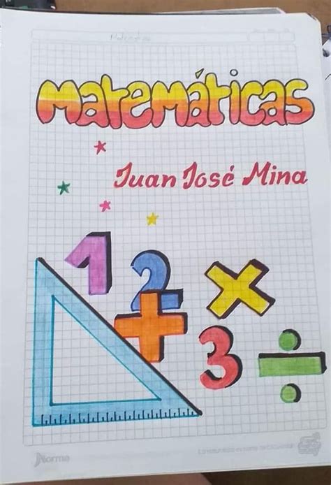 Matemáticas Caratulas Faciles De Hacer Portada De Cuaderno De