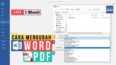 Yang menjadi masalah terkadang hasil. Cara Mengubah atau Convert Word ke PDF di Microsoft Word ...