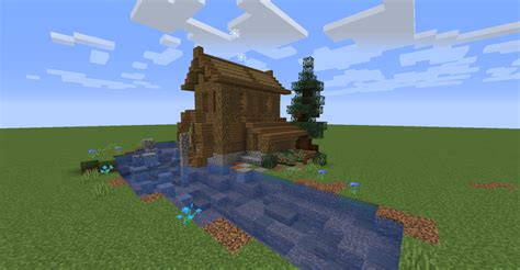 Minecraft Build Inspiration Watermill And Small Cottage Flowers