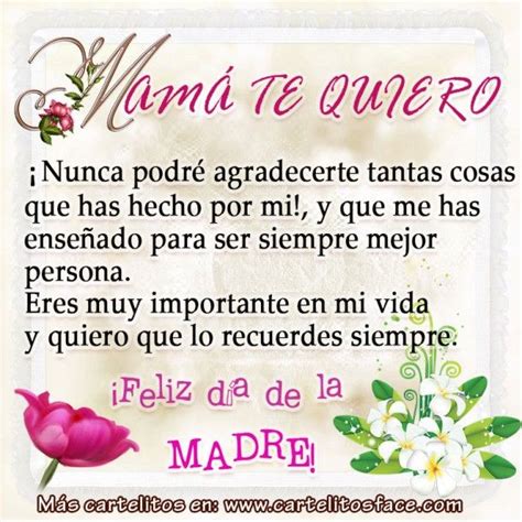 Te Quiero Mamá Mother Birthday Quotes Mother Son Quotes Mother Poems