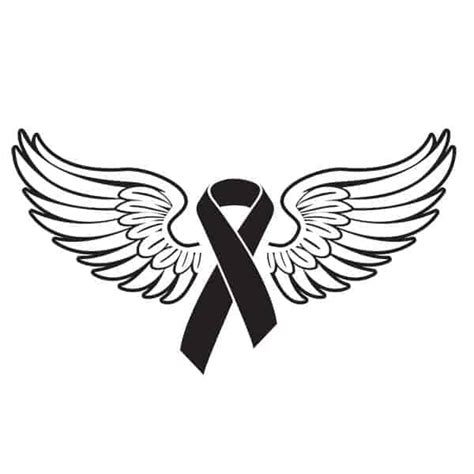 Awareness Ribbon With Wings Svg