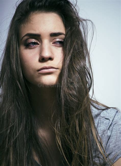Problem Depressioned Teenage Messed Hair Sad Face Junk Stock Photos