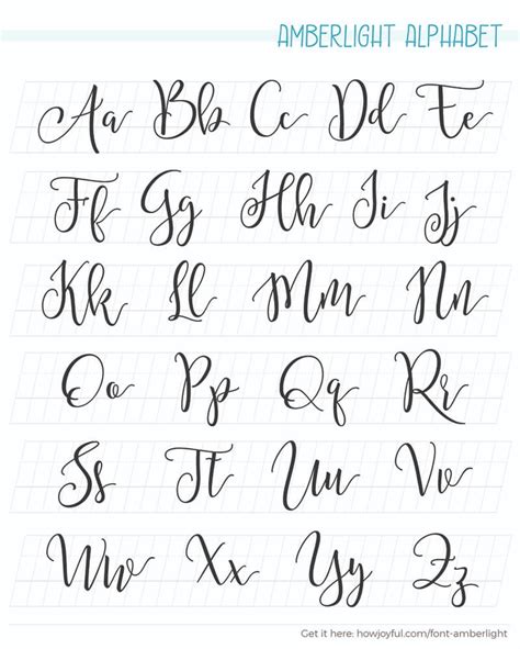 Modern Calligraphy Alphabet Calligraphy Templates Modern Calligraphy