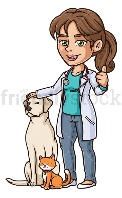 Happy Female Veterinarian Cartoon Clipart Vector Friendlystock