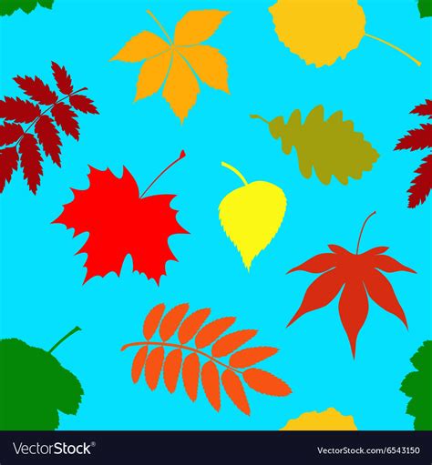 Seamless Pattern Of Autumn Leaves Royalty Free Vector Image
