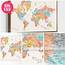 Custom Large & Highly Detailed World Map Canvas Print Or Push Pin 