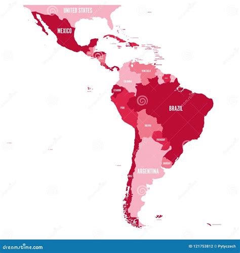Political Map Of Latin America Simple Flat Vector Map Images