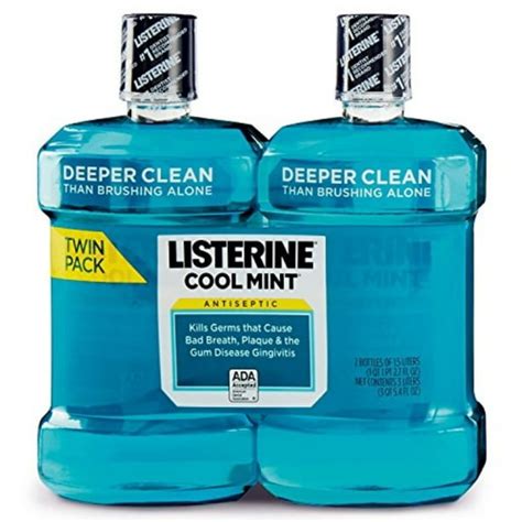 listerine cool mint antiseptic mouthwash 1 5l 2 pk by listerine