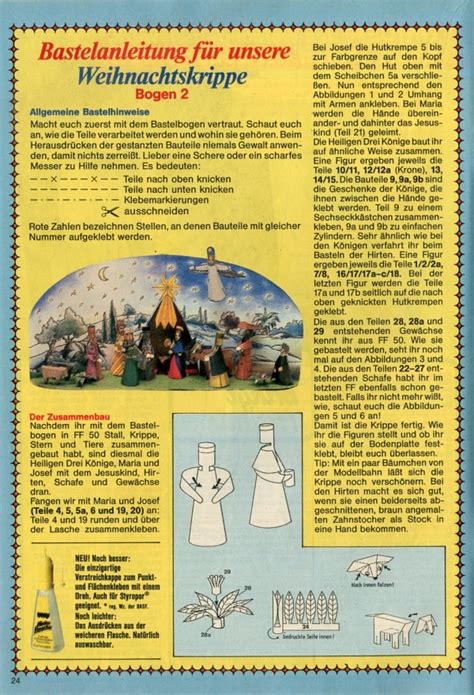 Bastelbogen Weihnachtskrippe 1986 Kaukapedia