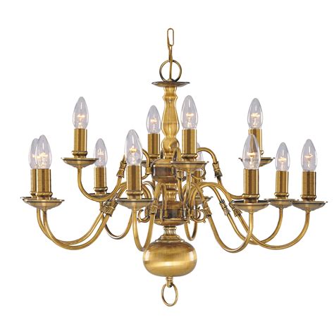 Featuring soft, curving lines, frosted, simple shades and an uncomplicated olde bronze finish. Flemish Solid Antique Brass 12 Light Chandelier With Metal ...
