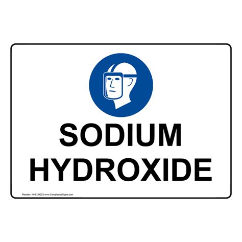 Hazmat Sign With Symbol Sodium Hydroxide White