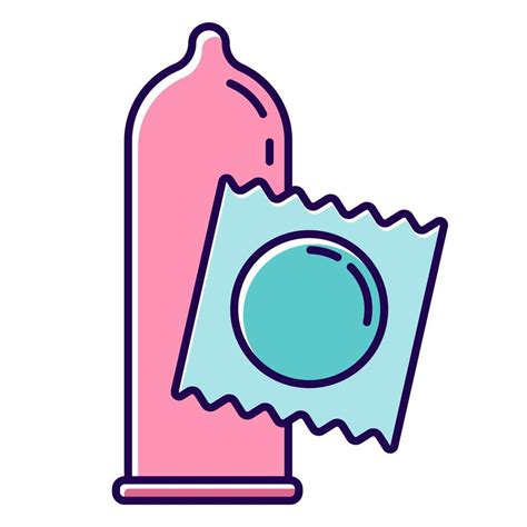 Icono De Color Del Condón Anticonceptivo Femenino Masculino Para Sexo