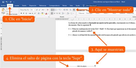 ¿cómo Eliminar Una Hoja En Blanco En Word Paso A Paso