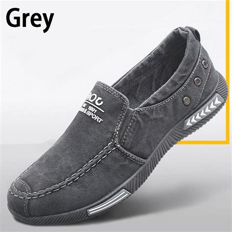 Mens Casual Slip On Driving Loafers Denim Flat Outdoor Canvas Shoes