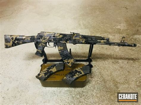 Ak 47 Rifle With A Custom Camo Cerakote Finish By Web User Cerakote