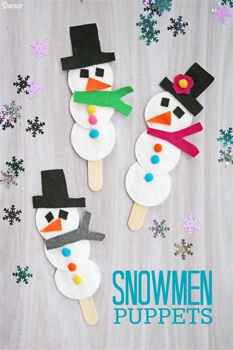 Snowman Puppet Easy Winter Craft For Kids Darice Easy Winter Crafts