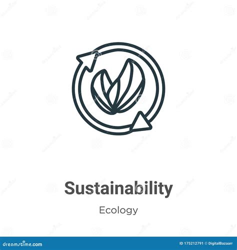 Sustainability Outline Vector Icon Thin Line Black Sustainability Icon
