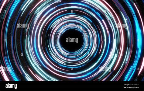 Abstract Neon Background Glowing Spiral With Starfield Stock Photo Alamy