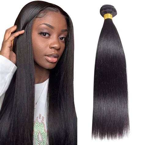 Full Shine Hair Weft Extensions Inch Sew In Hair Extensions Black G Silky Straight Hair