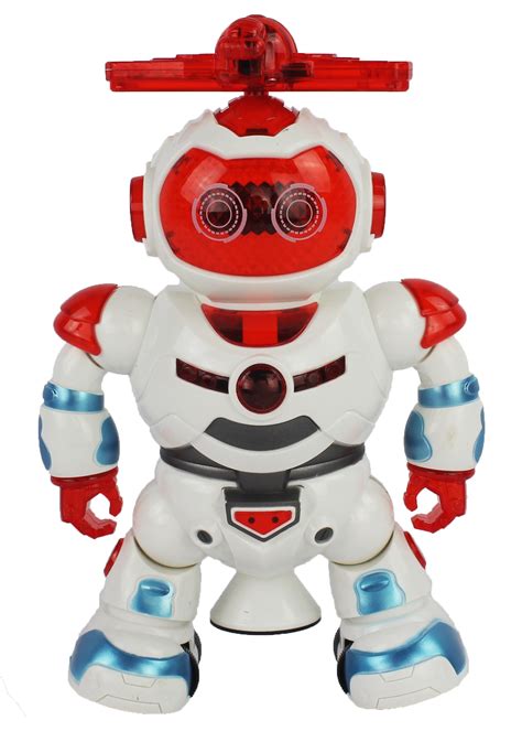 Dancing Action Toy Robot Figure w/ Music, Colorful Rotating Lights, Dancing Action, 360 Degree ...