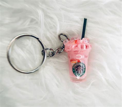 Pink Drink Starbucks Keychain Etsy