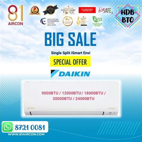 Daikinismart Envi System Single Split Aircon R Shopee Singapore