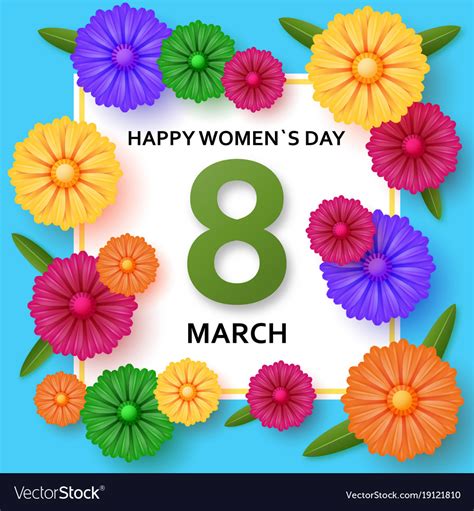 International Womens Day Greeting Card 8 March Vector Image