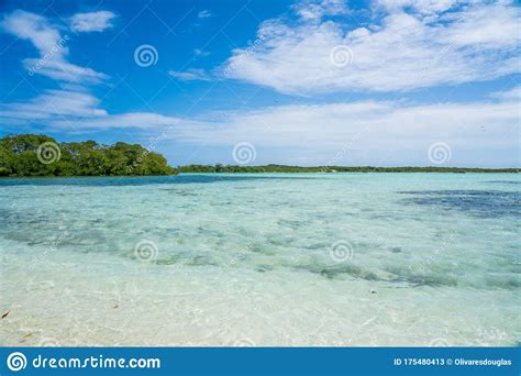 Panoramic View Of Noronqui Cay At Los Roques National Park Stock Image