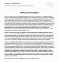 ⇉Philosophy of Nursing Paper Essay Example | GraduateWay