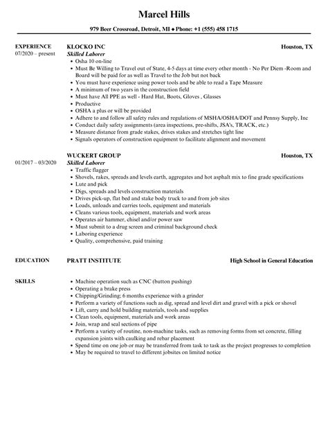 Laborer Resume Samples Templates Pdf Word 2024 Rb - vrogue.co