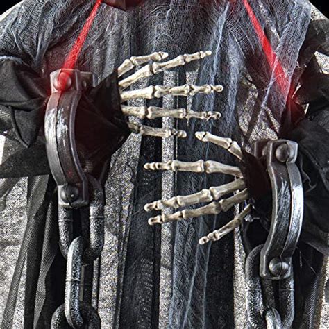 Prextex 5ft Grim Reaper Skull Life Size Skeleton With Led Light Eyes