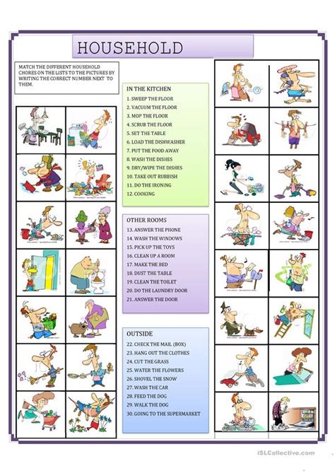 Household Chores Worksheet Free Esl Printable Worksheets Made By Teachers House Chores