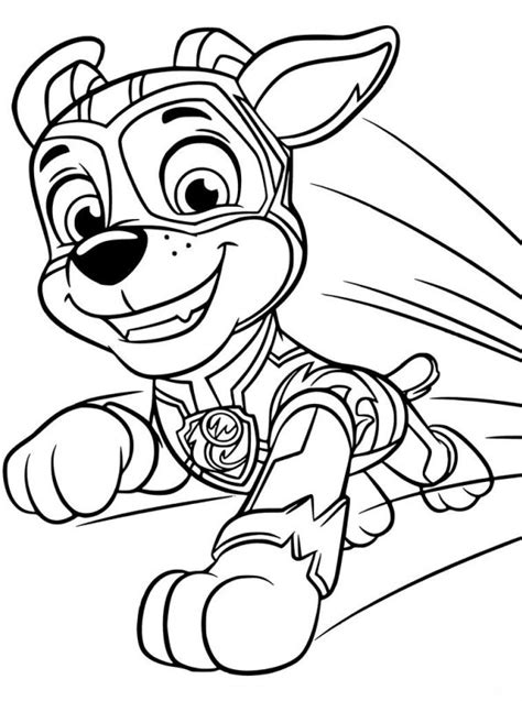 Kids N Coloring Page Paw Patrol Mighty Pups Paw Patrol Mighty