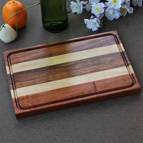 Walnut And Birch Striped Wooden Chopping Board Kitchen Cutting Board
