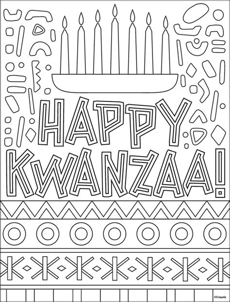 happy kwanzaa coloring page