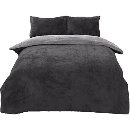Brentfords Reversible Teddy Fleece Duvet Cover With Pillow Case Supersoft Fluffy Thermal Warm