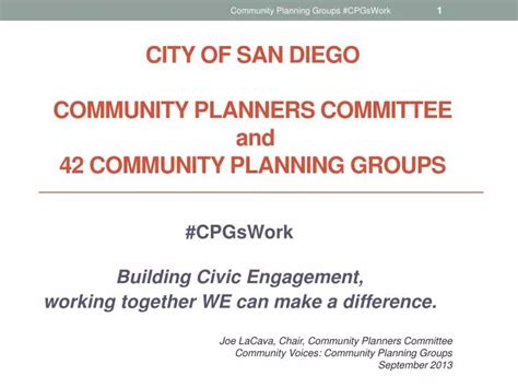 Ppt City Of San Diego Community Planners Committee And 42 Community