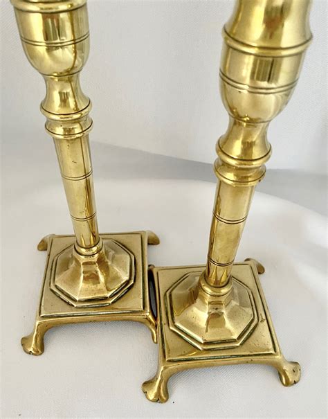 Pair Of Solid Brass Candlesticks 703987 Uk