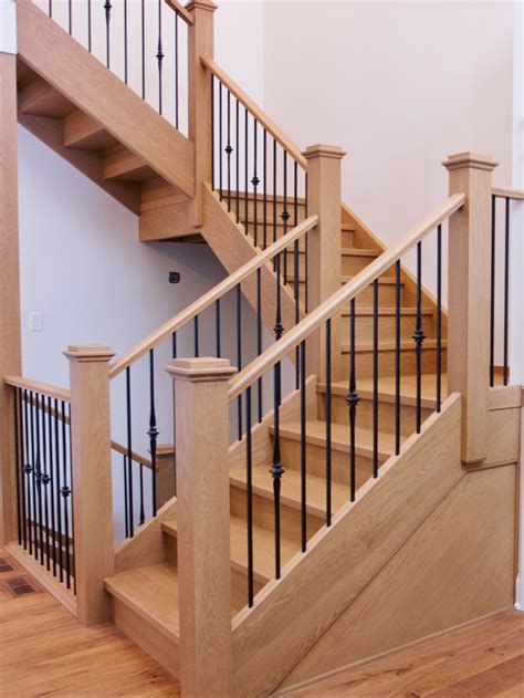 Stair spindles installation costs are commonly quoted from a standard rate and can be estimated/quoted by the service professional after measurement and visual inspection at the job site. Solid White Oak stair and rails with metal spindles in ...