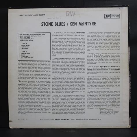 Ken Mcintyre 準オリジナル New Jazz Stone Blues Vinylplanet