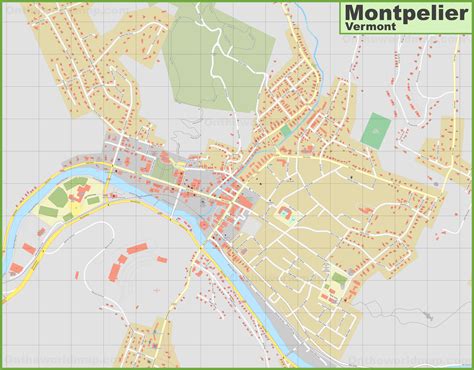 Large Detailed Map Of Montpelier Vermont