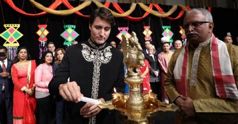 Once Again Canadian Pm Justin Trudeau Celebrates Diwali With The