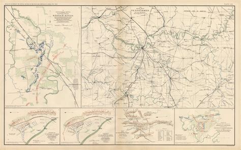 Civil War Atlas Plate 30 Maps Of Stones River Battle Field And
