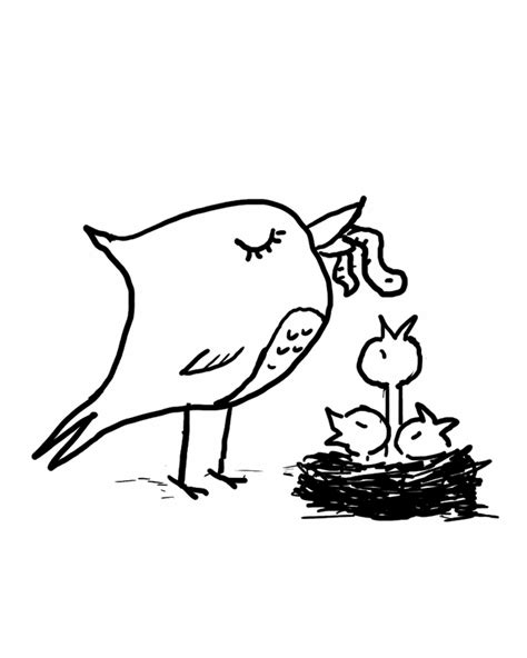 Download and print free spring coloring pages. cuuuute bird illustration - doodle style | Animal coloring ...