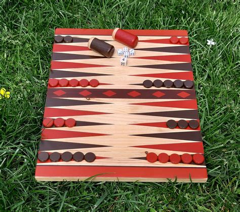Backgammon Set Decorative Handmade Painted Rustic Wood Board Etsy