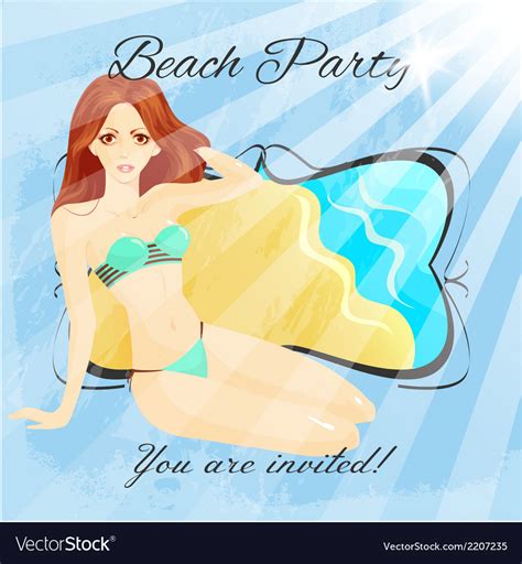 beach party poster template royalty free vector image