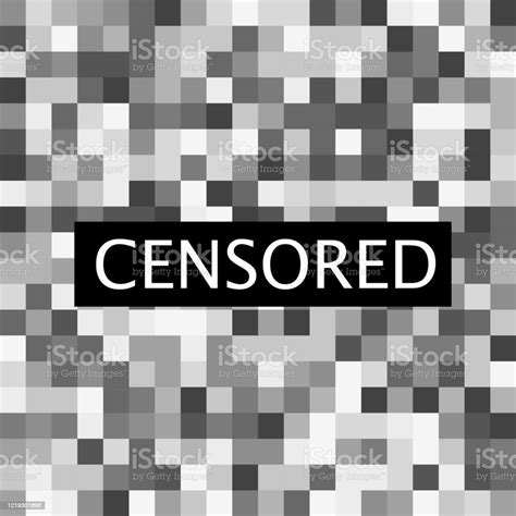 Pixel Censored Sign Black Censor Bar Concept Stock Illustration